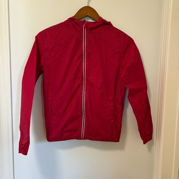 Canadiana Windbreaker Rain Jacket Spring Size L Youth Red 100% Nylon - Picture 1 of 8